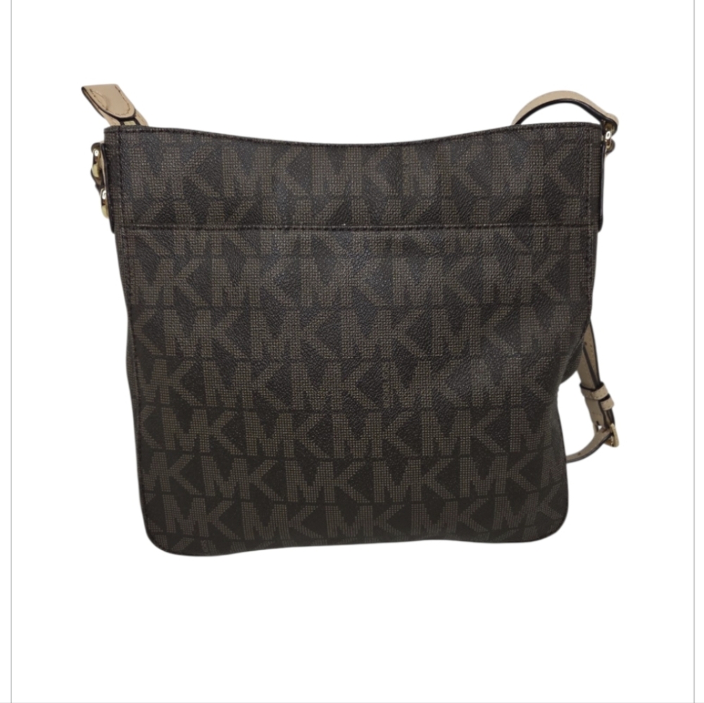 MICHAEL Michael Kors Jet Setter Large Brown Logo Crossbody Bag - Picture 4 of 16